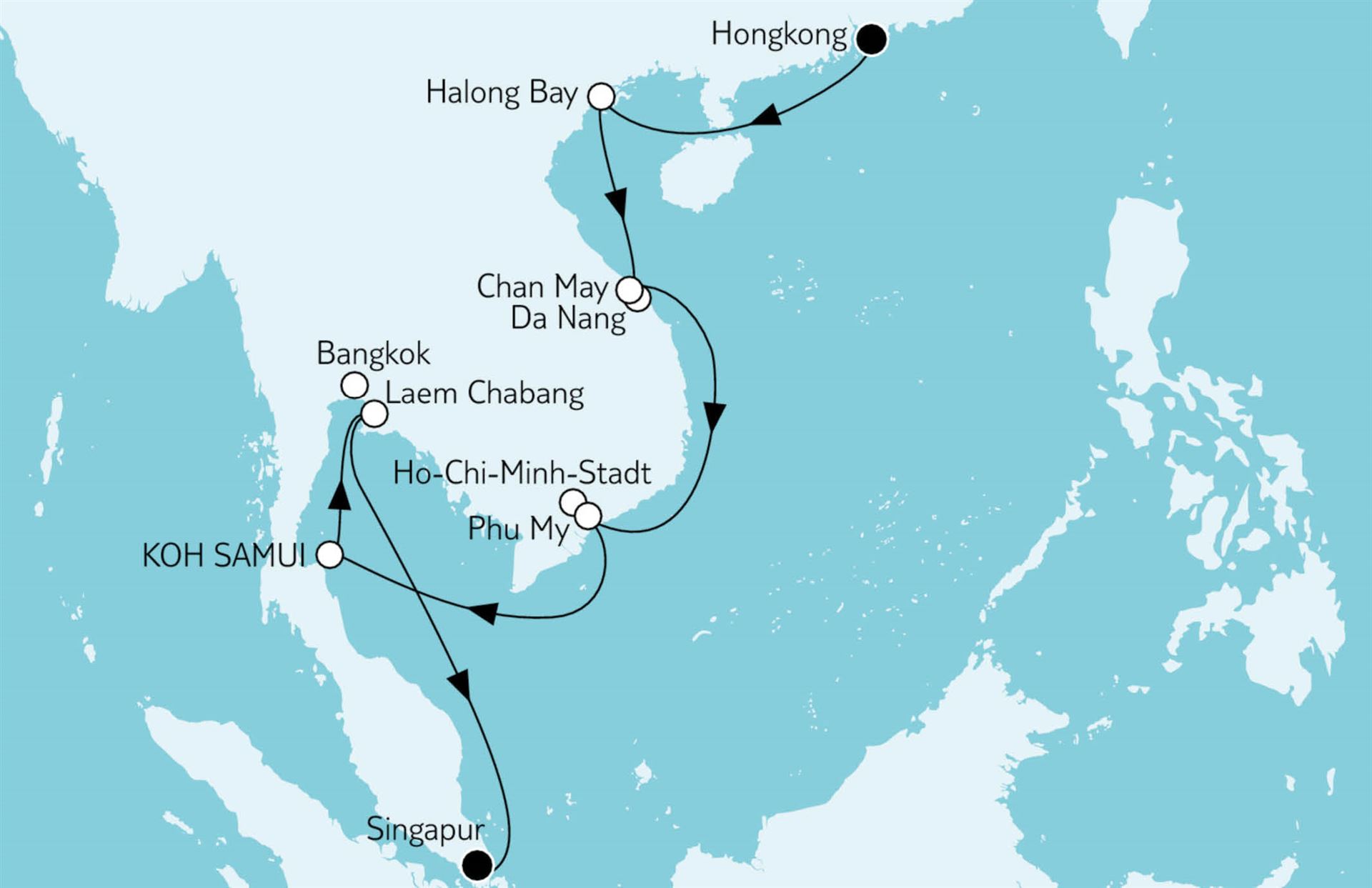 Mein Schiff Kreuzfahrt 14 Nächte Hongkong bis Singapur mit Mein Schiff 6